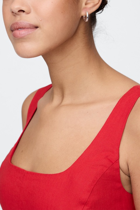 GAP, Къса рокля с лен, Аленочервен, XS