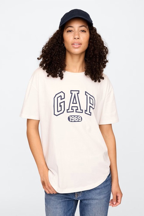 GAP, Bő fazonú organikuspamut póló, Krémszín