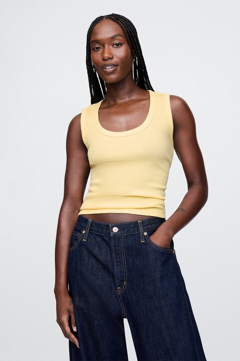 GAP, Рипсен слим топ, Жълт