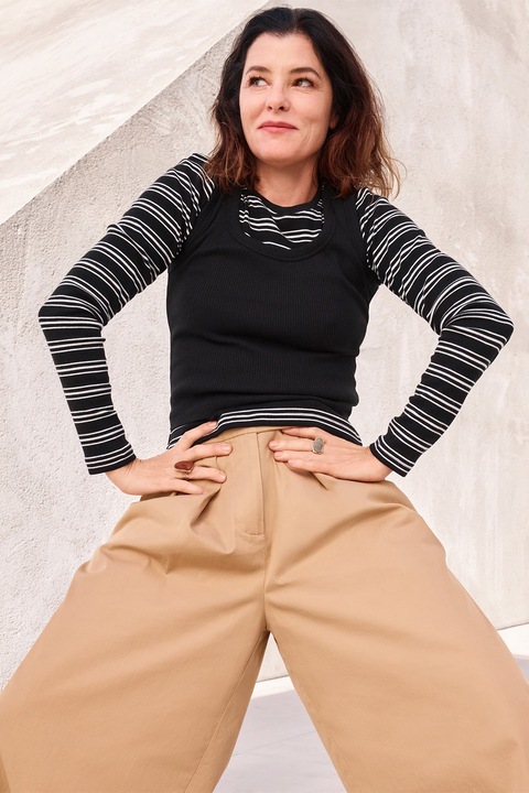 GAP, Рипсен слим топ, Черен