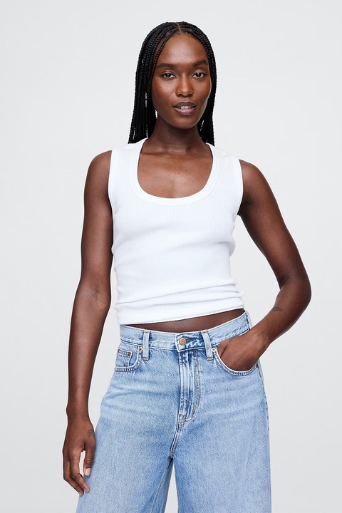 GAP, Рипсен слим топ, Бял