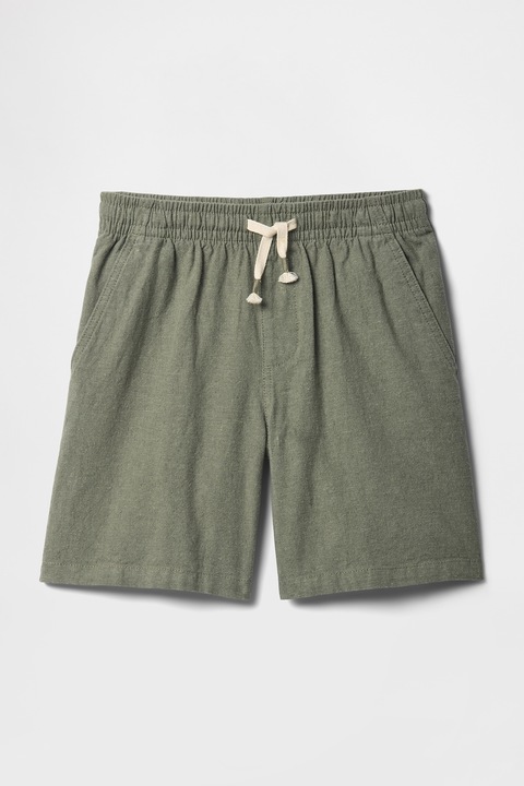 GAP, Pantaloni scurti relaxed fit din amestec de in, Verde sparanghel