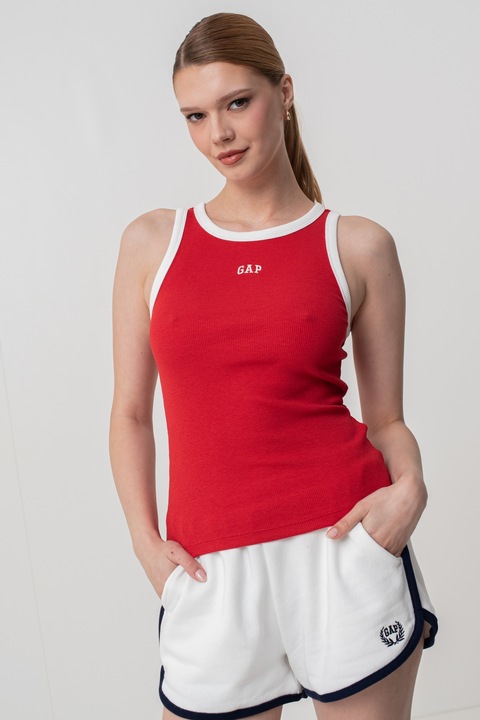 GAP, Топ с модал с лого, Бял/Аленочервен