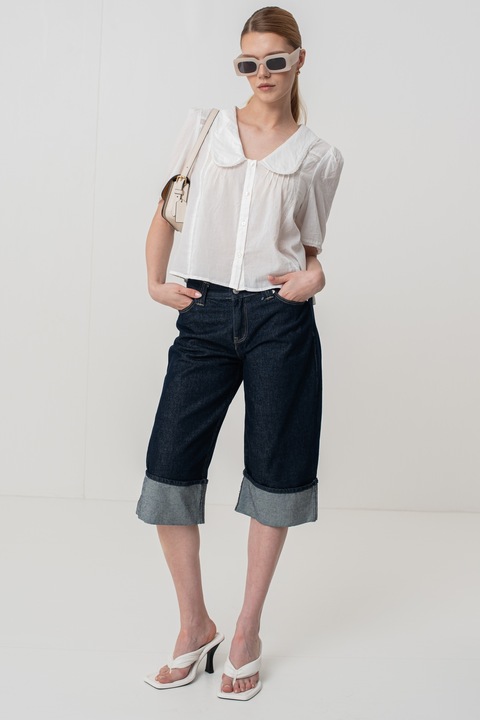 GAP, Camasa relaxed fit cu guler Peter Pan, Alb