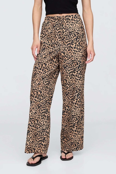 GAP, Широки дънки с животинска талия, Черен/Бежов