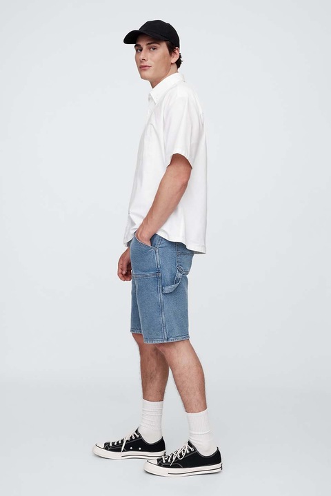 GAP, Pantaloni scurti cargo din denim, Albastru deschis