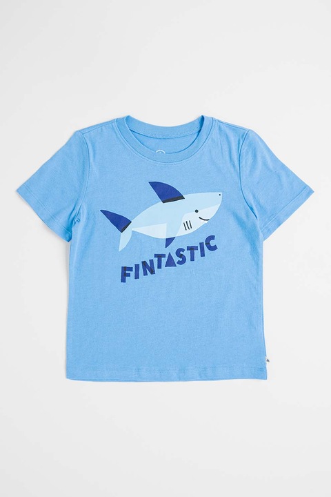 GAP, Tricou de bumbac cu imprimeu, Albastru