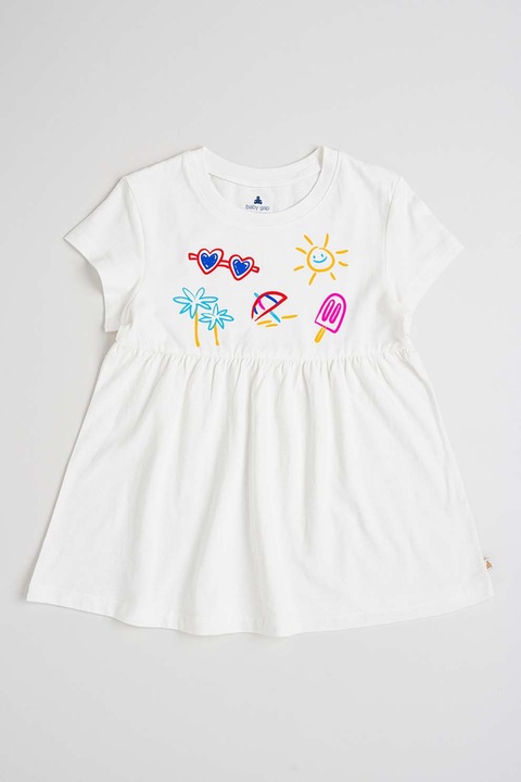 GAP, Bluza-tunica evazata, Alb/Roz