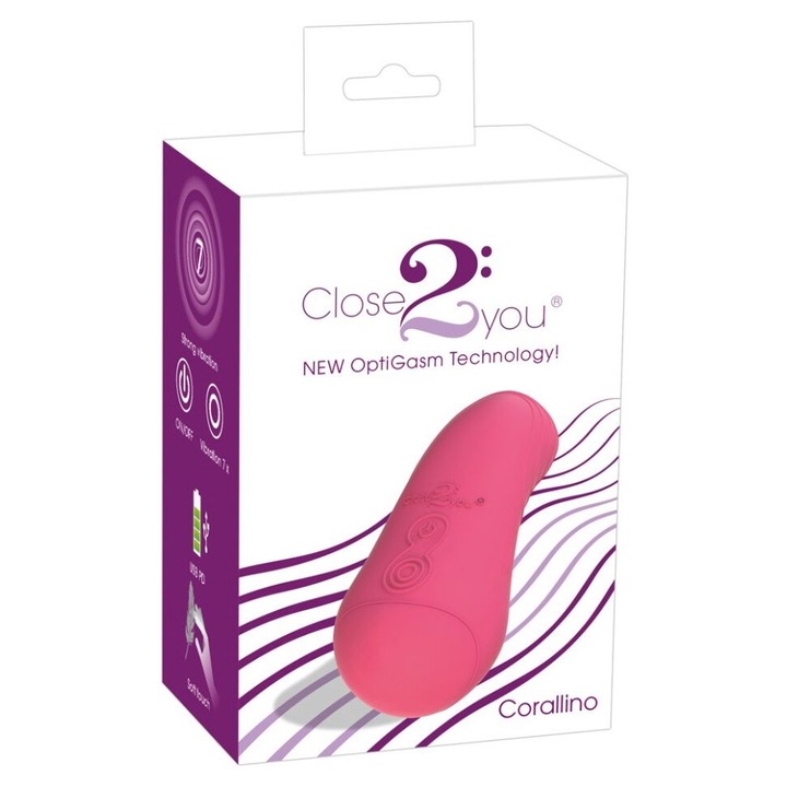 Мини вибратор Corallino, 11 см, Новата технология OptiGasm, Високи и ниски честоти