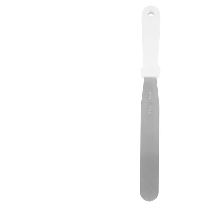 Spatula ingusta unghiulara, Technica, Inox, Maner polipropilena, 330 mm, Argintiu/Alb