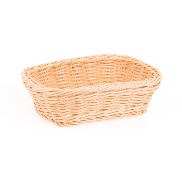 Cos de servire dreptunghiular din poliratan TECHNICA, 190x130x60 mm, bej