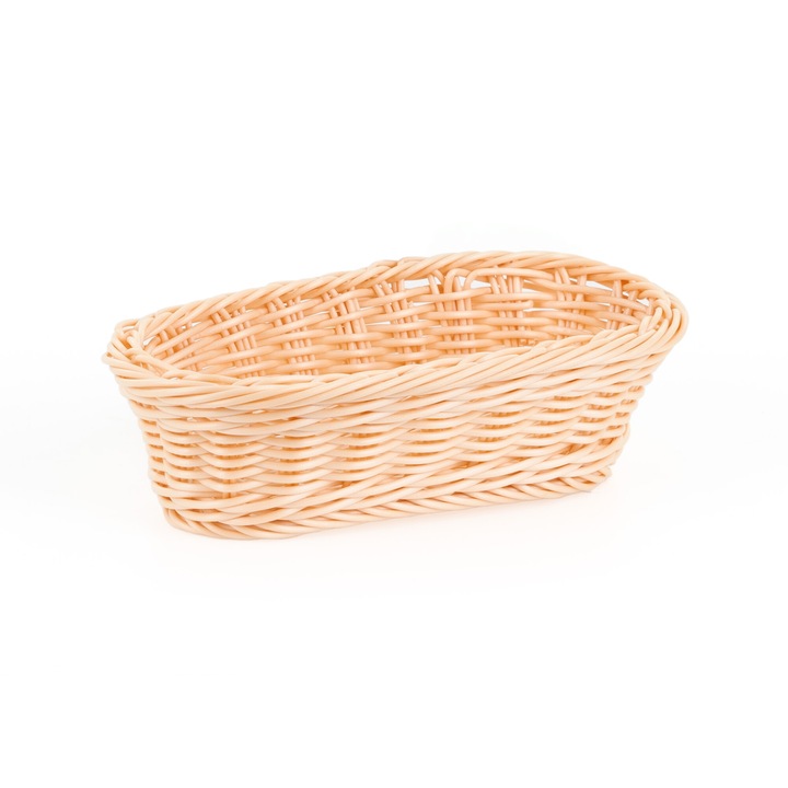 Cos de servire oval din poliratan TECHNICA, 230x100x60 mm, bej