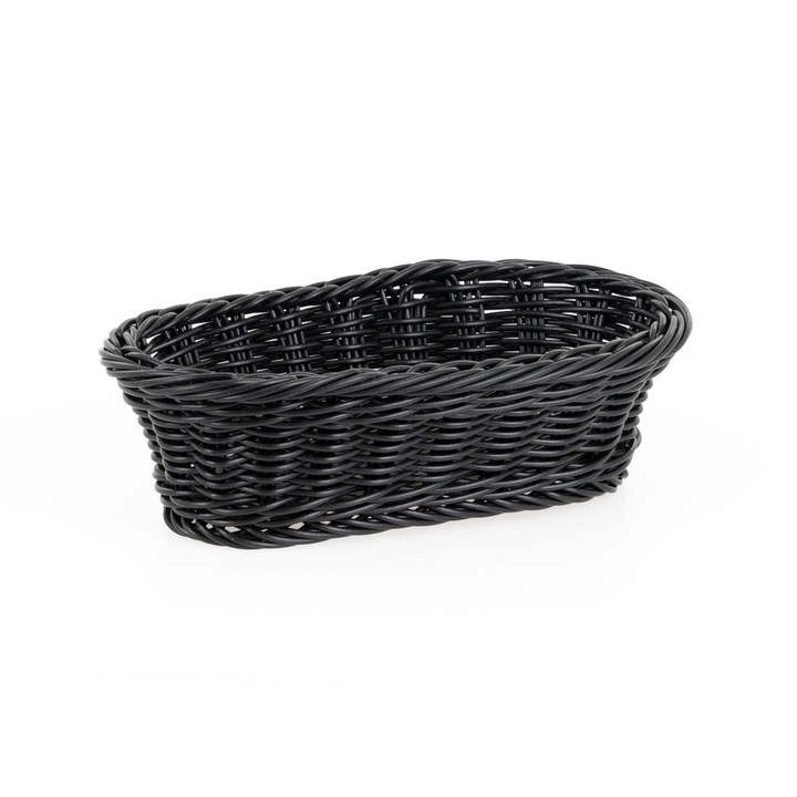 Cos oval din polirattan, 230x100x60 mm, negru, Gold Line
