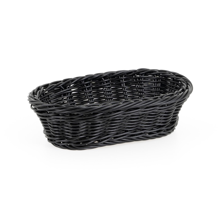 Cos oval din polirattan, 225x130x55 mm, negru, Gold Line