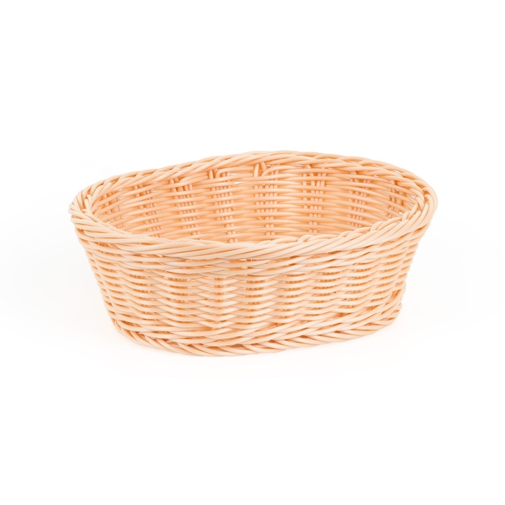 Cos de servire oval din poliratan TECHNICA, 250x190x80 mm, bej