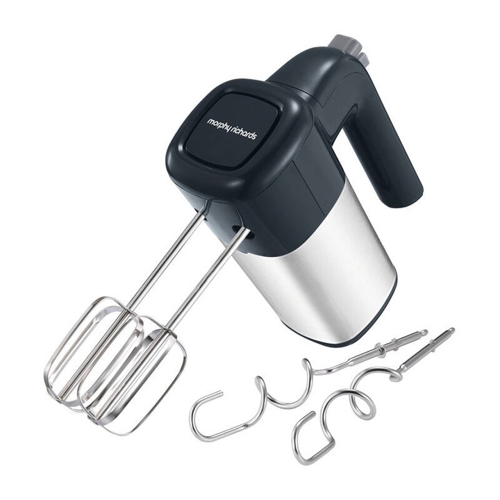 Mixer manual Morphy Richards 400512, 400W, 5 viteze, set cu 2 teluri si 2 carlige pentru aluat