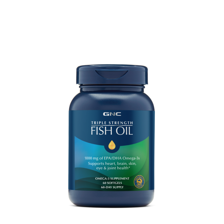 GNC Triple Strength Fish Oil, Ulei de Peste 1000 mg Omega 3 EPA si DHA, 60 cps