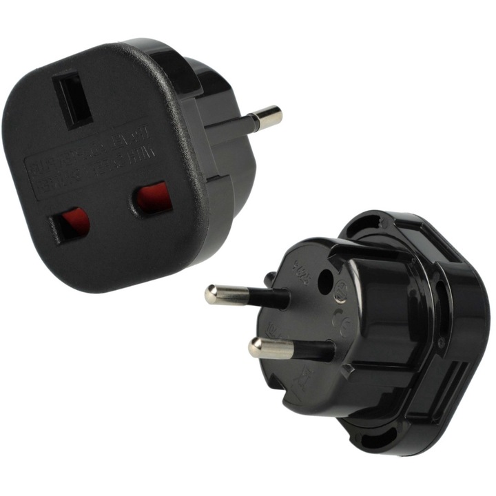 Adaptor priza UK Anglia la Europa, SLIM, Negru