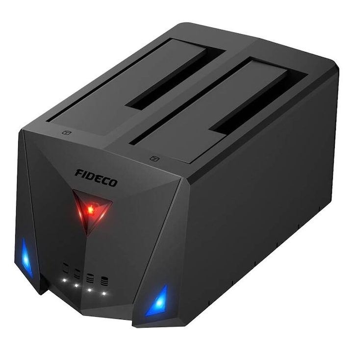 FIDECO HDD/SSD докинг станция, YPZ220B, USB 3.2, 5 Gbps, 2.5"/3.5", черен