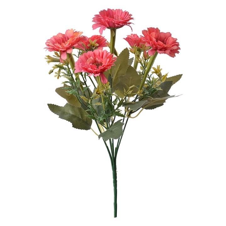 Buchet flori artificiale verzi roz 10x10x30 cm