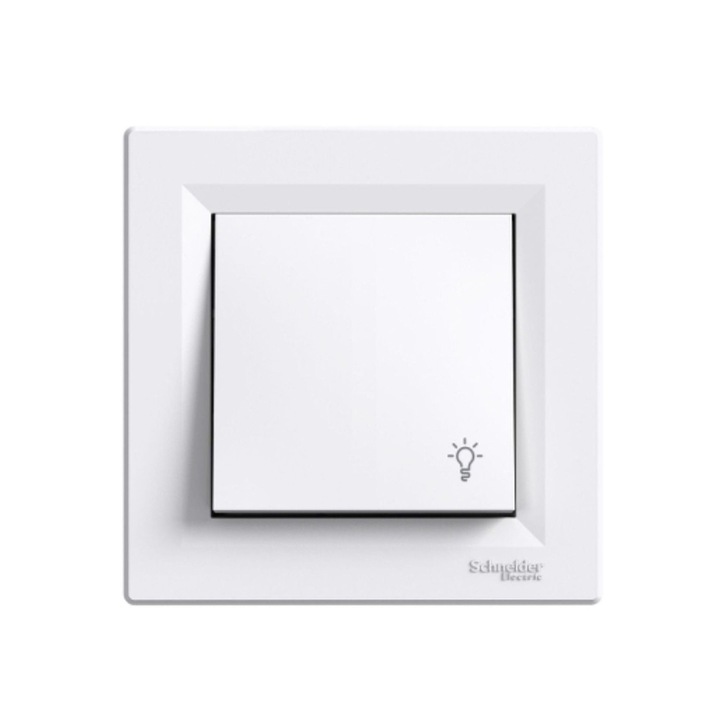 Intrerupator cu revenire Schneider Asfora, pentru sonerie, clasic, IP20, alb