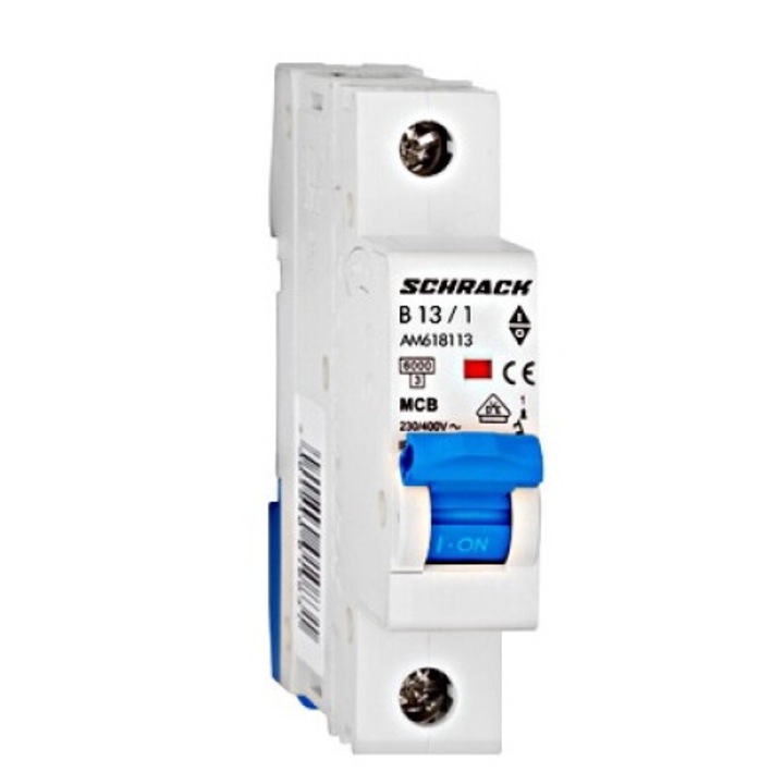 Intreruptor automat MCB, 1P, 13A, 6kA, curba B, AMPARO, AM618113--, Schrack