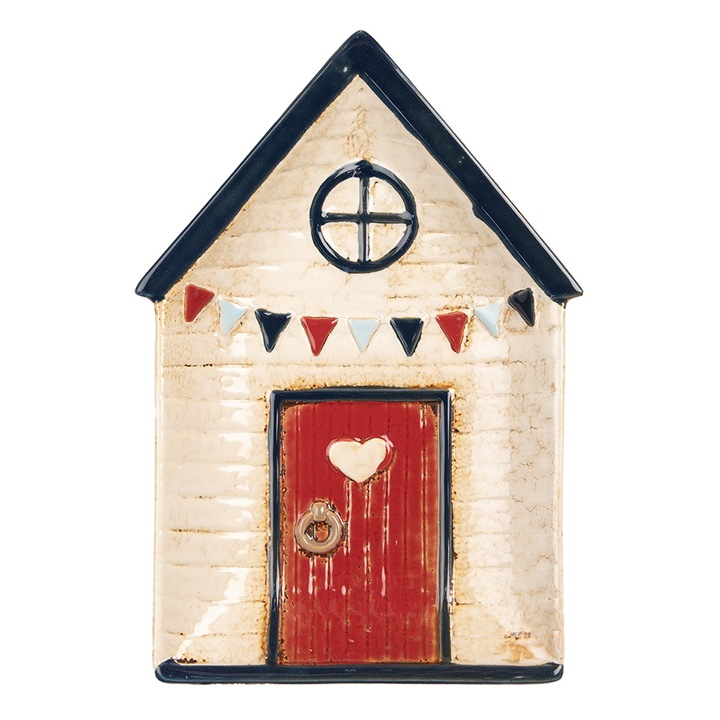 Platou Casuta ceramica multicolora 27x18x3 cm