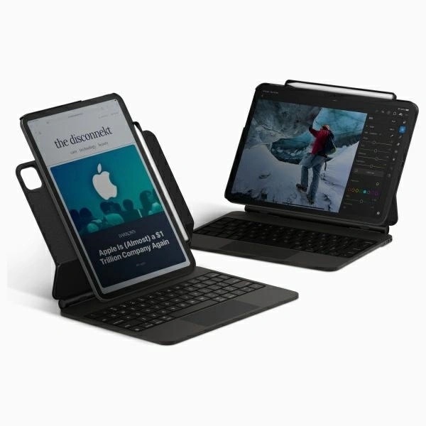 Husa iPad UNIQ Axel, neagra, policarbonat, microfibra, compatibila cu iPad Air 11" M2, iPad Air 10.9", iPad Pro 11"