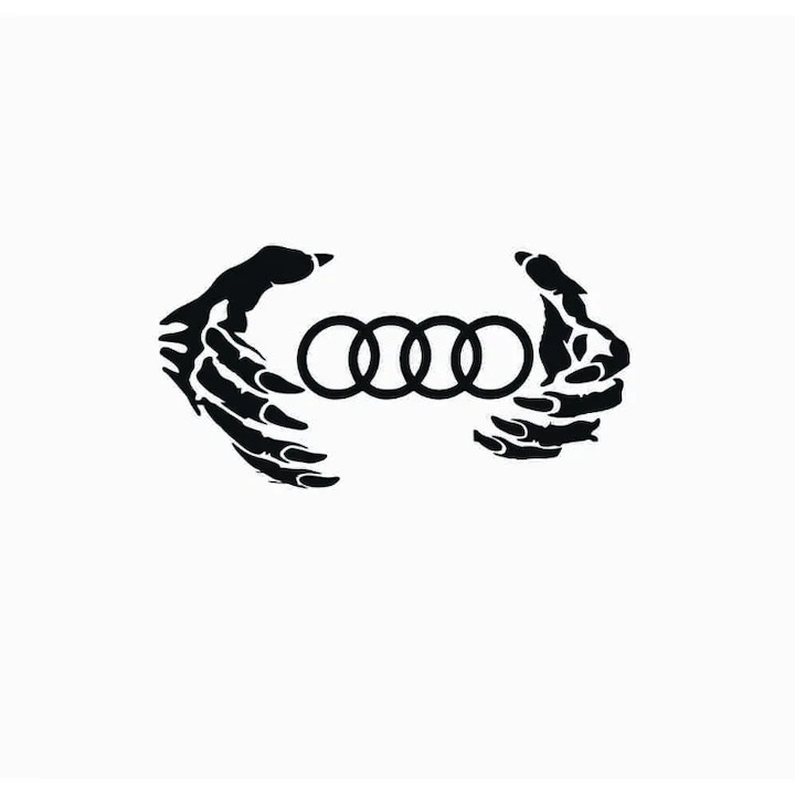 Sticker Hand Audi, 26,1 cm, Alb
