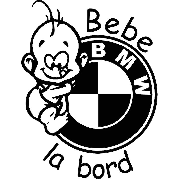 Oracal, Autómatrica "Baby on board BMW", 26, 1 cm, fekete
