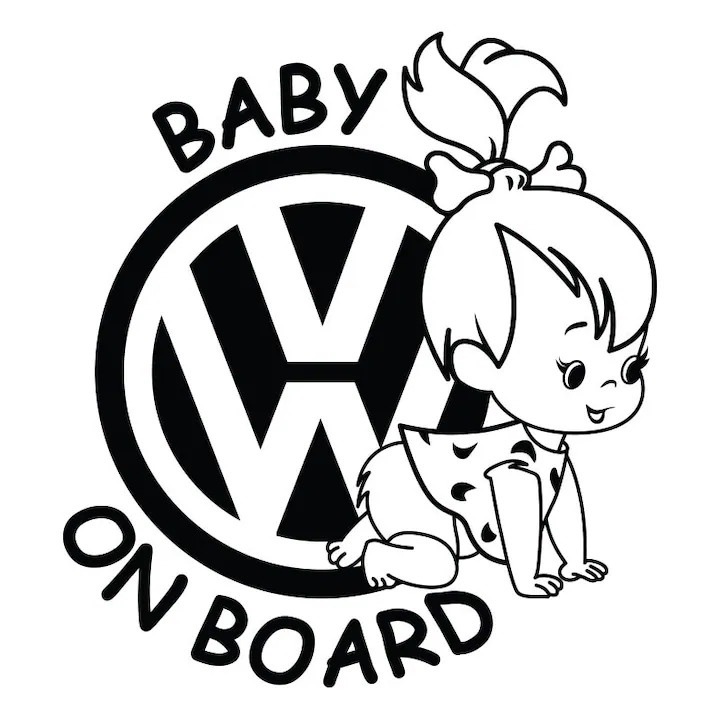 Autómatrica Baby On Board Volkswagen, 26, 1 cm, fekete