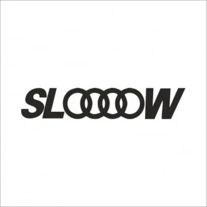 Sticker Auto Slow Audi, 26,1 cm, Negru