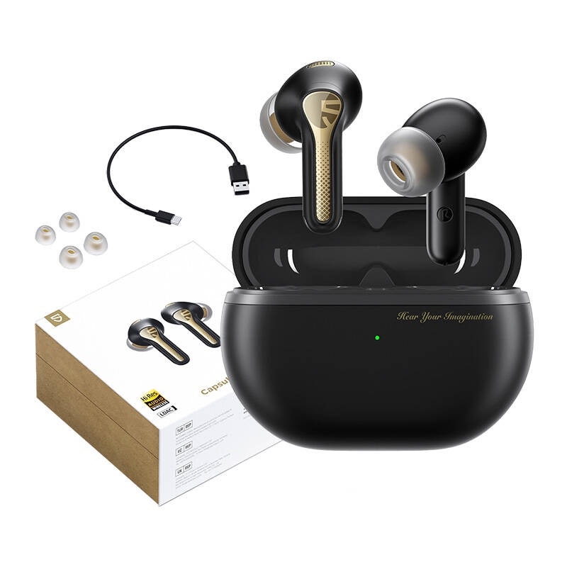 Casti Pro Casti Wireless Soundpeats Capsule3 PRO +, ANC, 12mm, negru, set - eMAG.ro