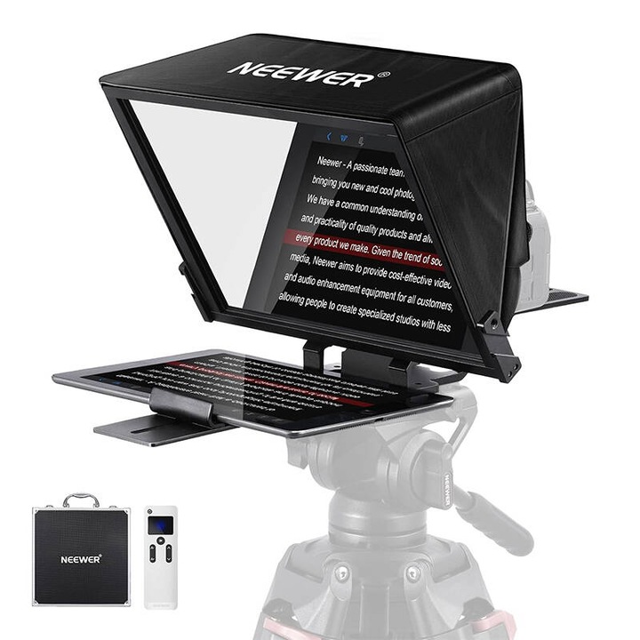 Телесуфлер Neewer X14 PRO, 14 инча, 75% предаване, черен, пълен комплект