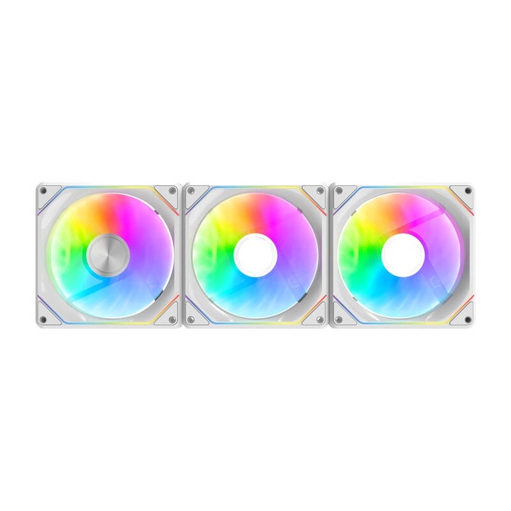 PC вентилатори Darkflash Gauss G24 3in1, бял, 120x120x25mm, 800-2000 RPM, 52.96 CFM
