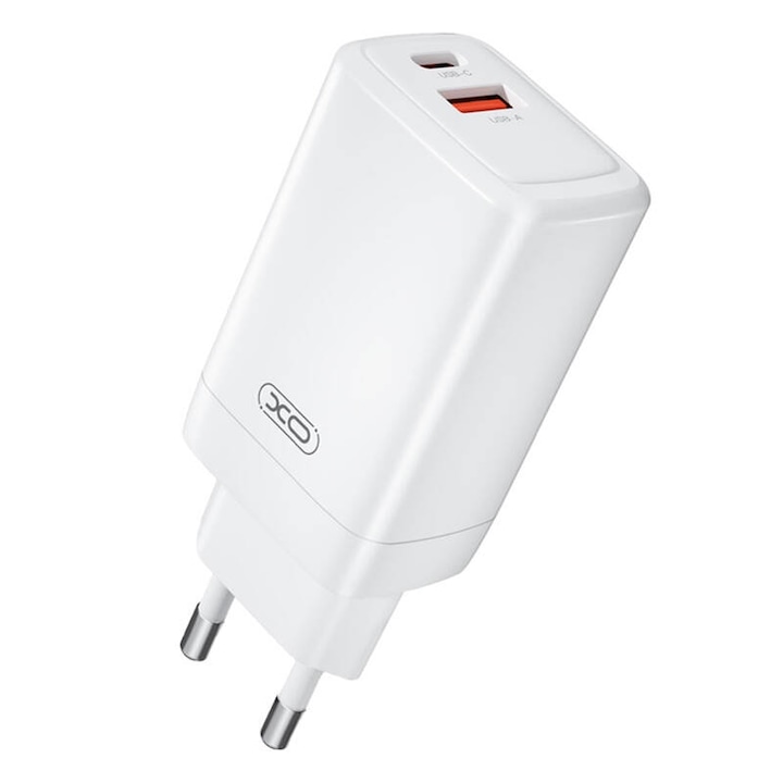 ΠΡΠ΅ΠΆΠΎΠ²ΠΎ Π·Π°ΡΡΠ΄Π½ΠΎ XO CE17, 65W, 1x USB-C, 1x USB-A, Π±ΡΠ»ΠΎ, 100x41x29mm