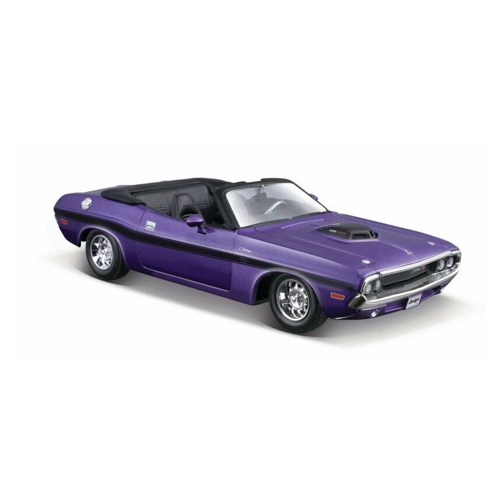 Maisto Dodge Challenger RT kabrió 1970, lila, 1:24, miniatűr modell mozgatható részletekkel