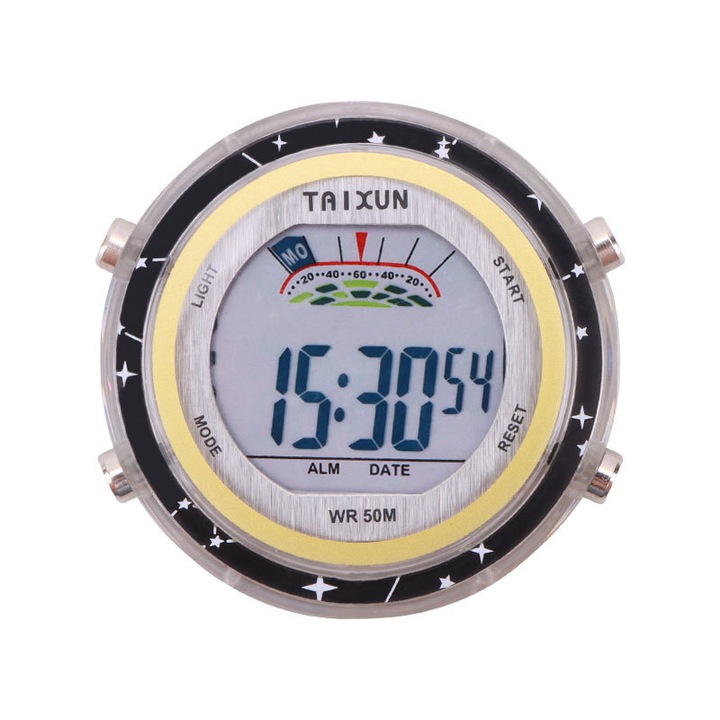 Електронен часовник за кола, черен, компактен дизайн