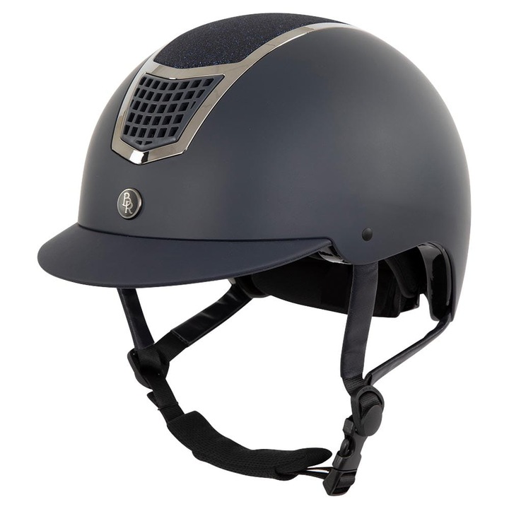 Casca protectie sport BR Lambda, negru/gun metal, 56-58, cu brocart si ventilatie eficienta