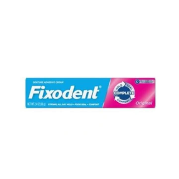 Crema adeziva proteze dentare, Fixodent, fixare indelungata, bariera impotriva resturilor alimentare, 68 g