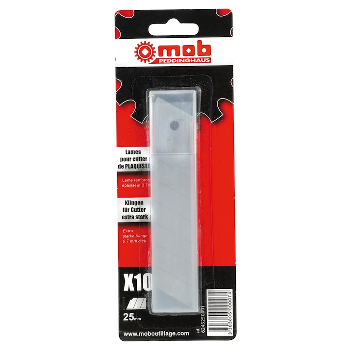 Set 10 lame MOB pentru cutter, 25 mm, grosime 0, 7 mm
