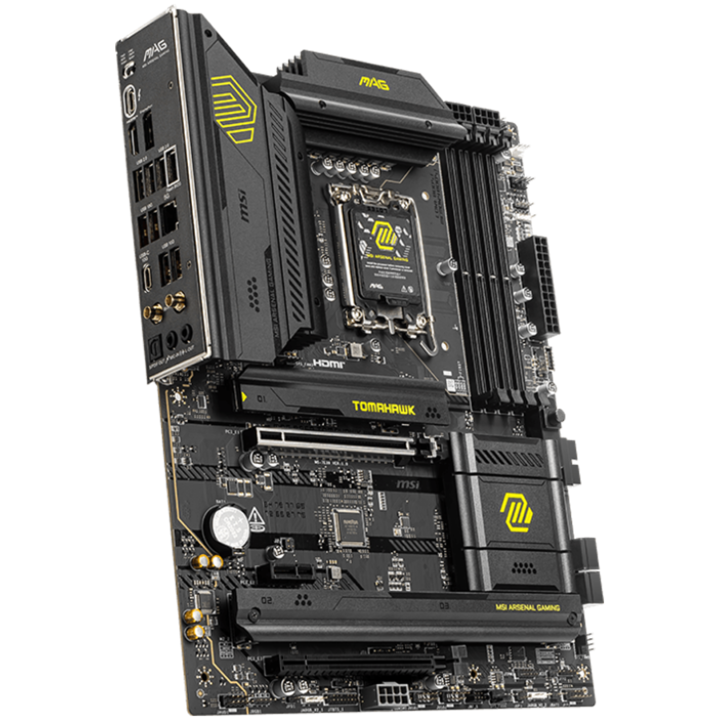 Дънна платка, MSI MAG B860 TOMAHAWK WIFI, ATX, LGA 1851, 4x DDR5 Dual Channel DDR5 up to 9200(OC)MHz, 2x PCIe x16 slot, 3x M.2 slot, 5G LAN, WiFi, BT
