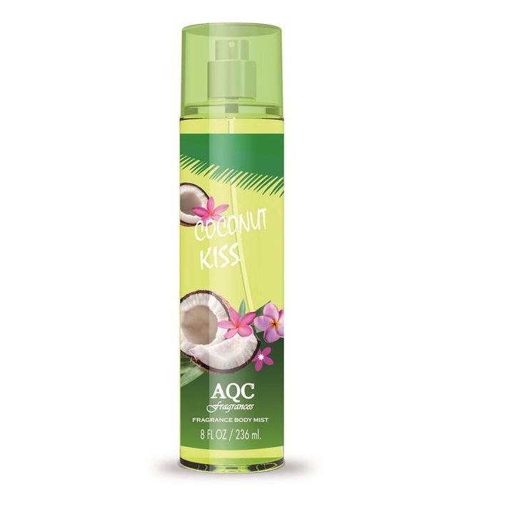 Testspray, AQC, frissítő, kókusz illat, testpermet, 236 ml