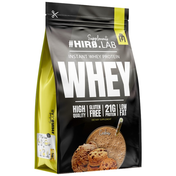 Supliment alimentar Hero.Lab Instant Whey Protein Concentrat din zer de inalta calitate, prajituri cu crema, 750 grame