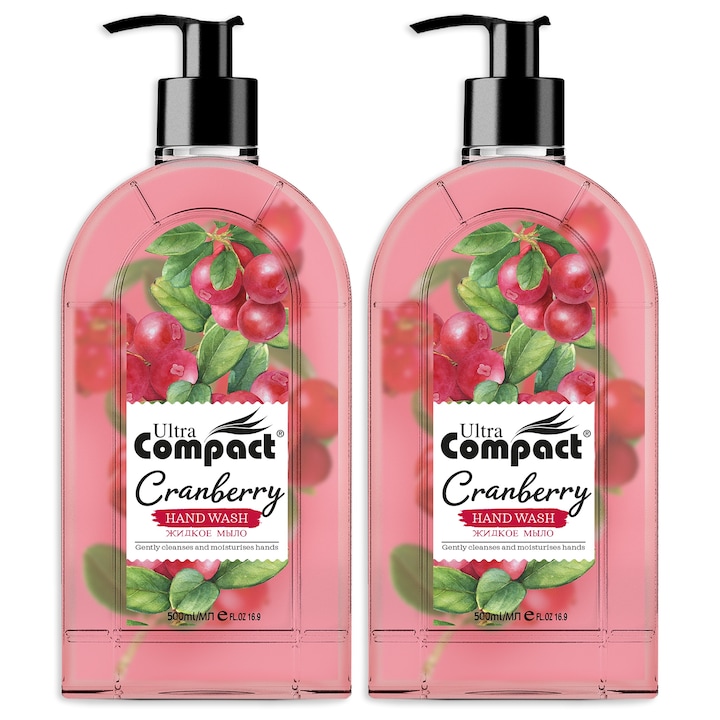Комплект от 2 х течен сапун Cranberry, Ultra Compact, 2 х 500 ml (1000 ml)