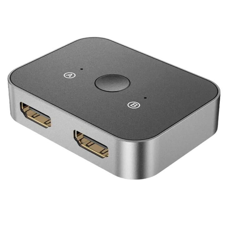 Splitter/Switch HDMI 2.1 Z ZYNERA™ Bidirectional ULT-unite - 8K Ultra HD la 60Hz, 4K la 144Hz, Suporta HDR, HDCP 2.3, eARC, VRR - 48Gbps Transfer Ultra Rapid - Compatibil cu PS5, Xbox Series X/S, PC, Laptop, TV, Design Compact, Disipare Termica