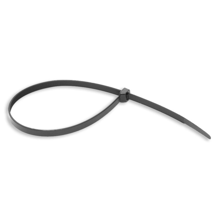 Colier de plastic 140 x 3,6 rezistent UV, negru, set 100 buc