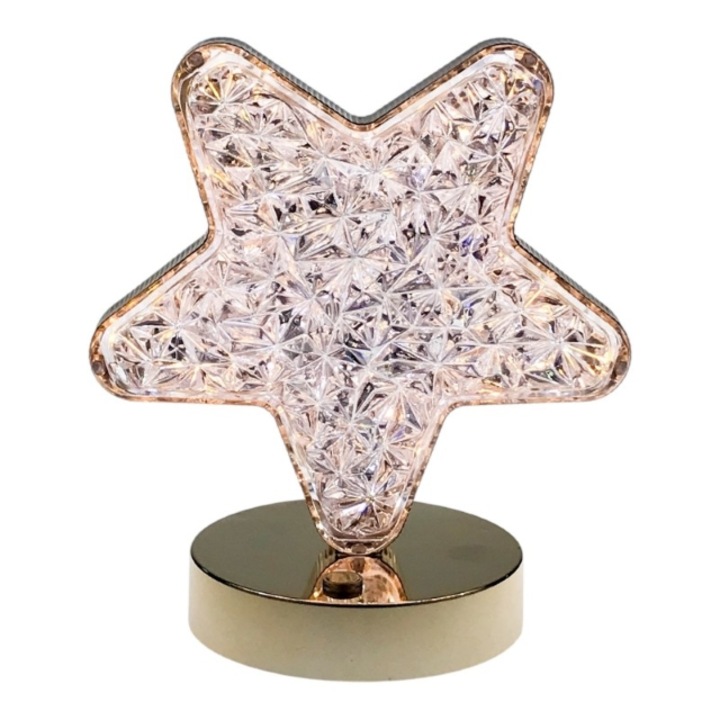 Veioza din plastic, cu senzor, in forma de stea.15x18 cm M3