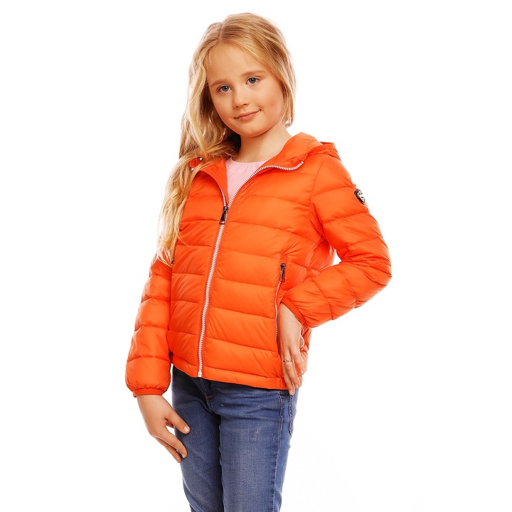 Jacheta de puf unisex pentru copii, Oranj