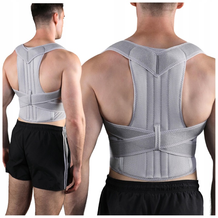 Corector De Postura, Fit4Med, 1366, Material 75% Spuma Neopren, 25% Nylon, Marime L (Circumferinta Taliei 82-96 cm), Dispozitiv Medical, Gri